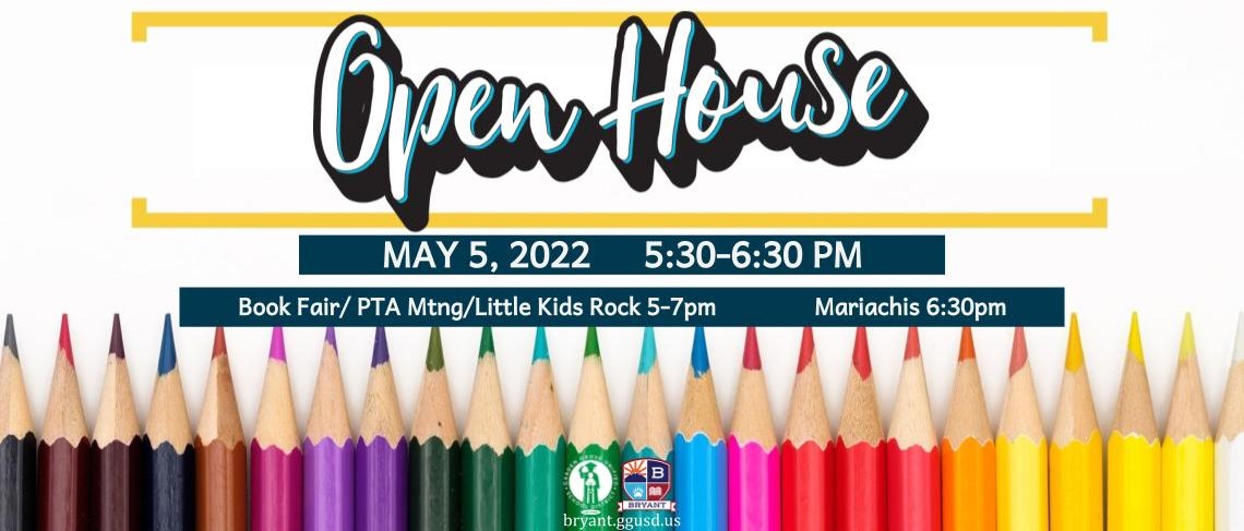 OPEN HOUSE May 5, 2022 5:00 - 7:00 pm