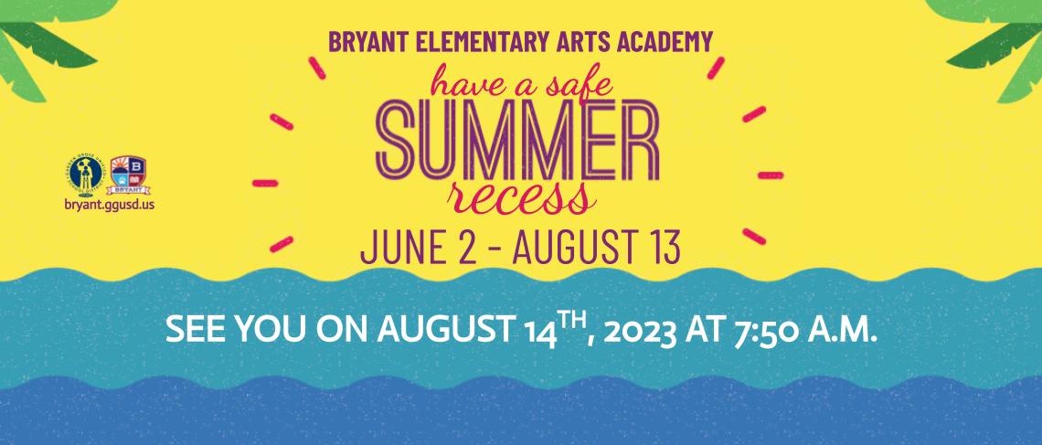 Summer Recess: June2 - August 13, 2023
